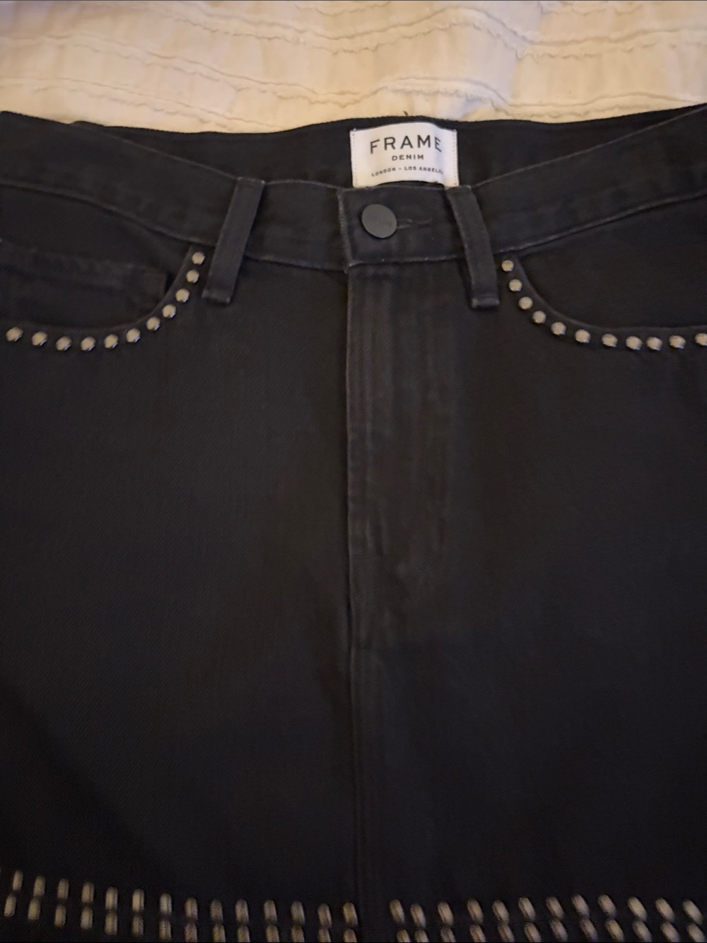 Frame Denim Black Studded Mini Skirt - Picture 5 of 7